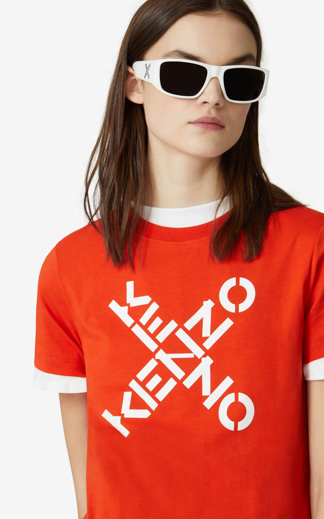 Kenzo Sport Big X T Shirt Deep Orange For Womens 0937SIDLW
